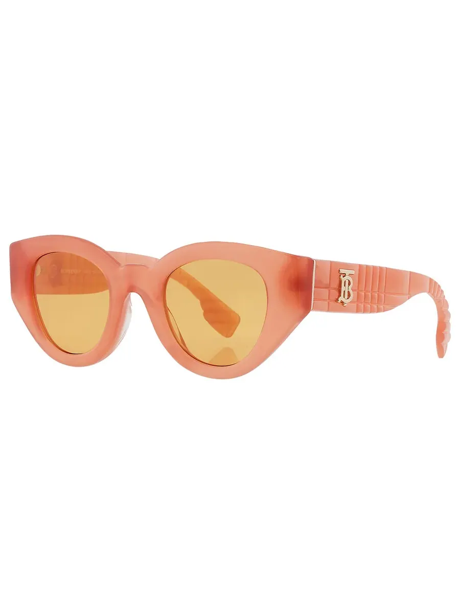 Женские солнцезащитные очки Burberry Meadow Orange Cat Eye BE4390F 4068/7 47 — изображение 3 из 6, оранжевый