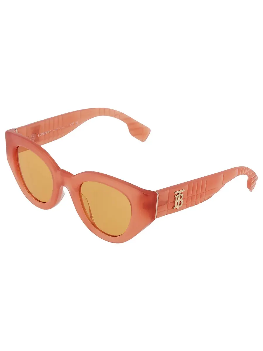 Женские солнцезащитные очки Burberry Meadow Orange Cat Eye BE4390F 4068/7 47 — изображение 4 из 6, оранжевый