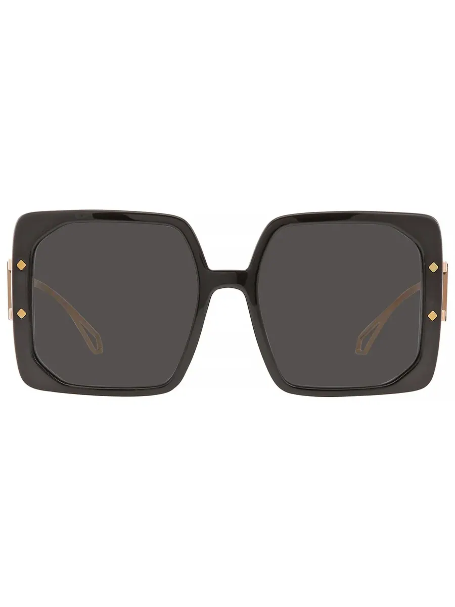 Женские солнцезащитные очки Bvlgari темно-серого цвета квадратной формы BV8254 501/87 55 — черный