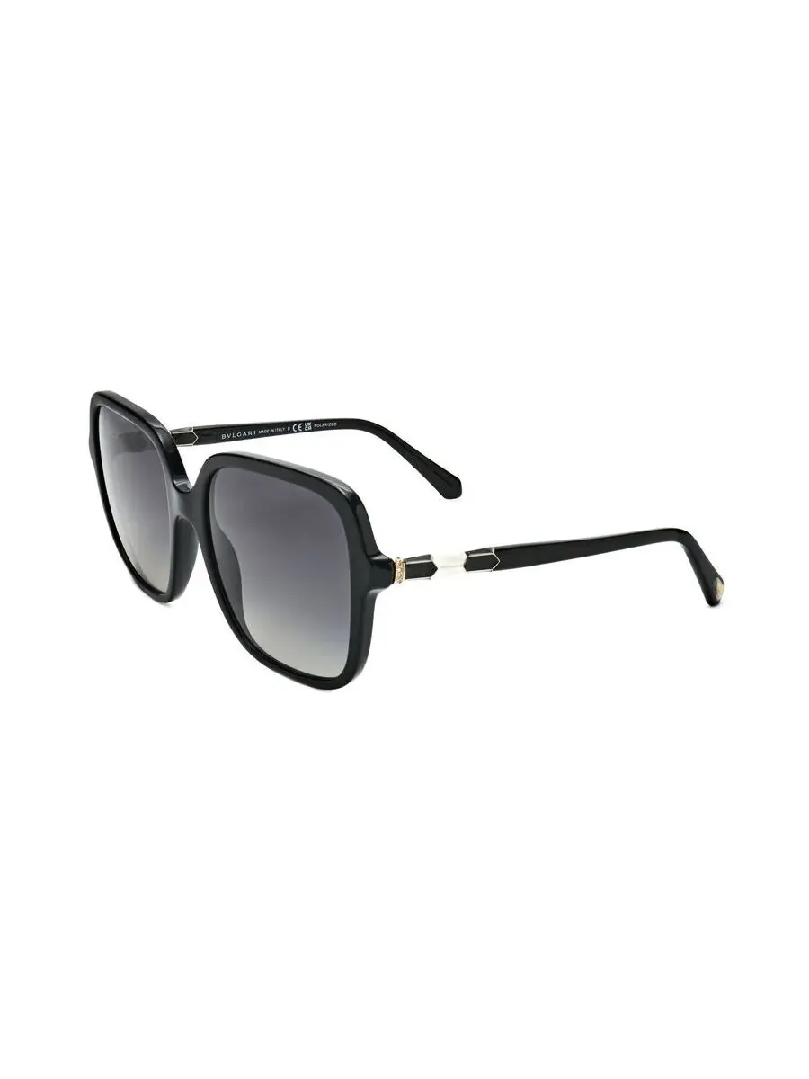 Женские черные прямоугольные солнцезащитные очки Bvlgari 0BV8228B-504/T5-1 — изображение 2 из 3, черный