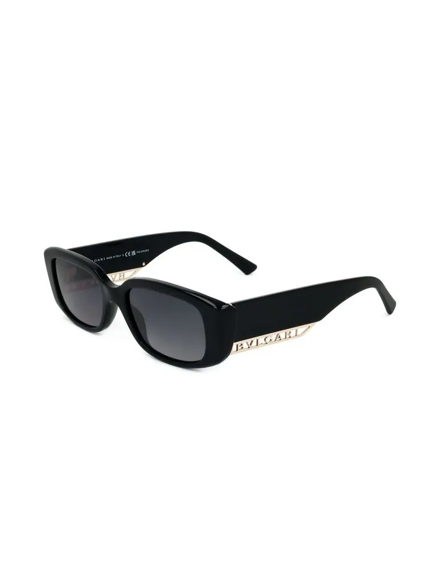 Женские черные прямоугольные солнцезащитные очки Bvlgari 0BV8259-504/13-1 — изображение 2 из 3, черный