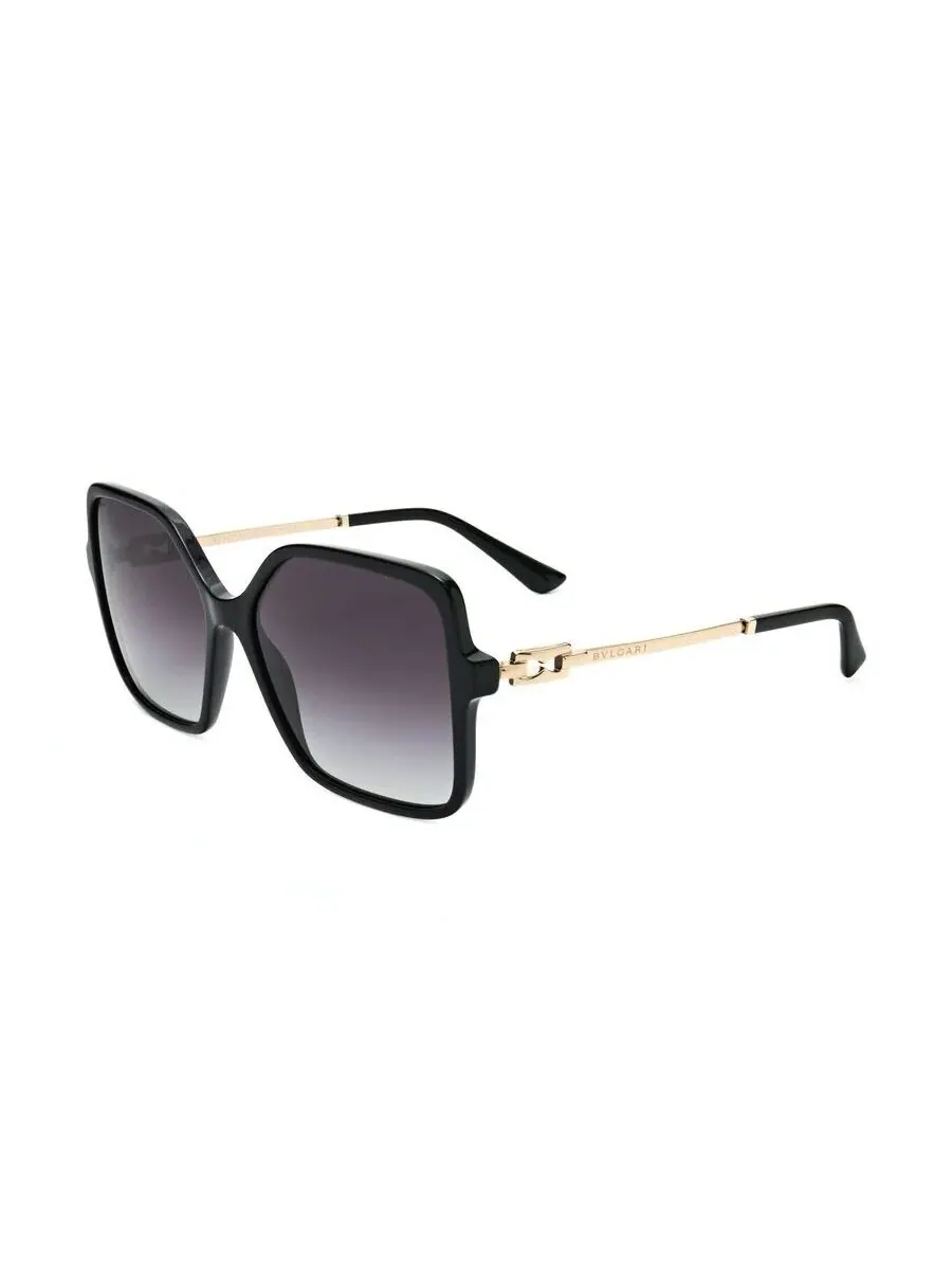 Женские черные квадратные солнцезащитные очки Bvlgari 0BV8250-501/8G — изображение 2 из 3, серый