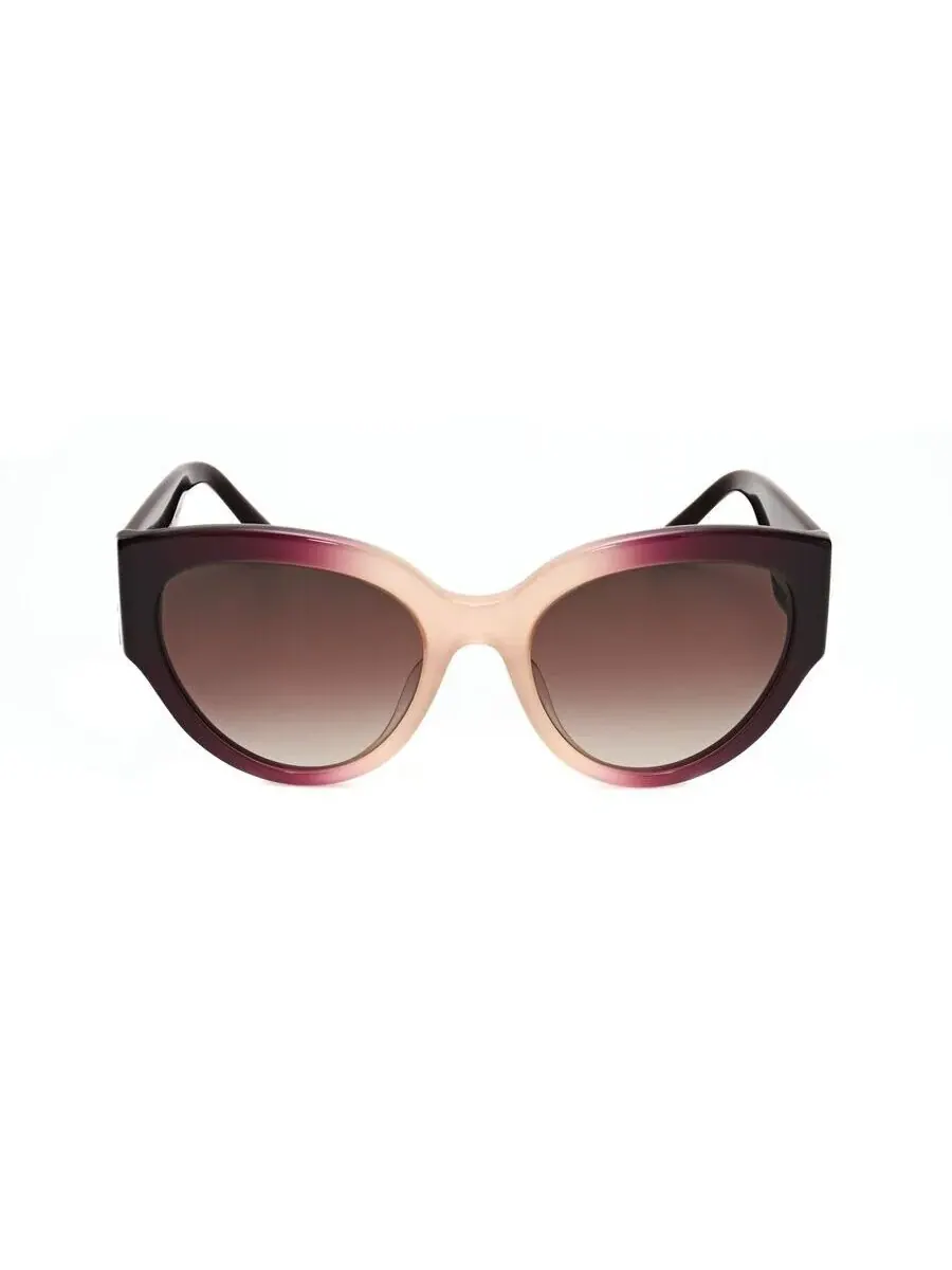 Женские розовые овальные солнцезащитные очки Bvlgari 0BV8258F-504/13-2 — коричневый