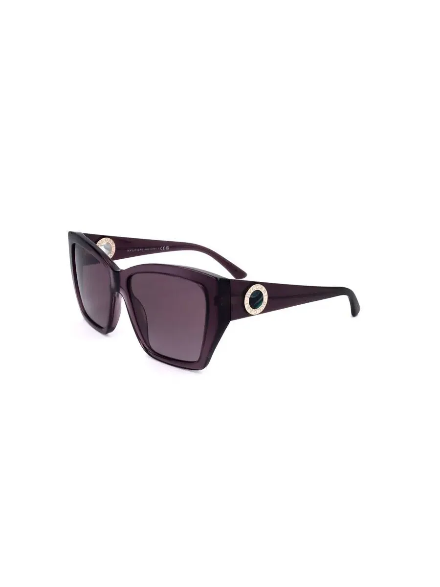 Женские квадратные солнцезащитные очки Bvlgari фиолетового цвета 0BV8260-504/T5-3 — изображение 2 из 3, фиолетовый