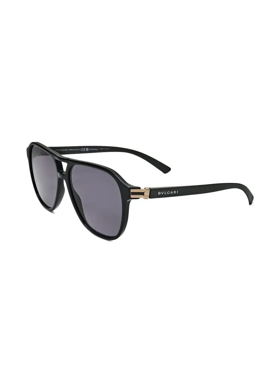 Мужские черные солнцезащитные очки Bvlgari Aviator 0BV7034-504/73-1 — изображение 2 из 3, серый