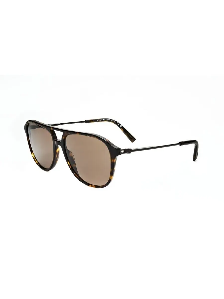 Мужские черные солнцезащитные очки Bvlgari Aviator 0BV7038-501/48-2 — изображение 2 из 3, коричневый