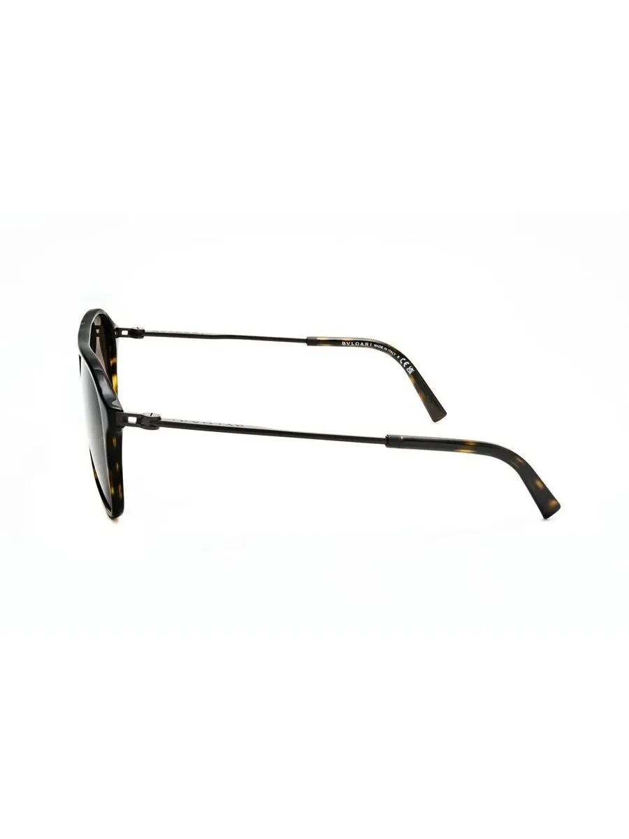 Мужские черные солнцезащитные очки Bvlgari Aviator 0BV7038-501/48-2 — изображение 3 из 3, коричневый