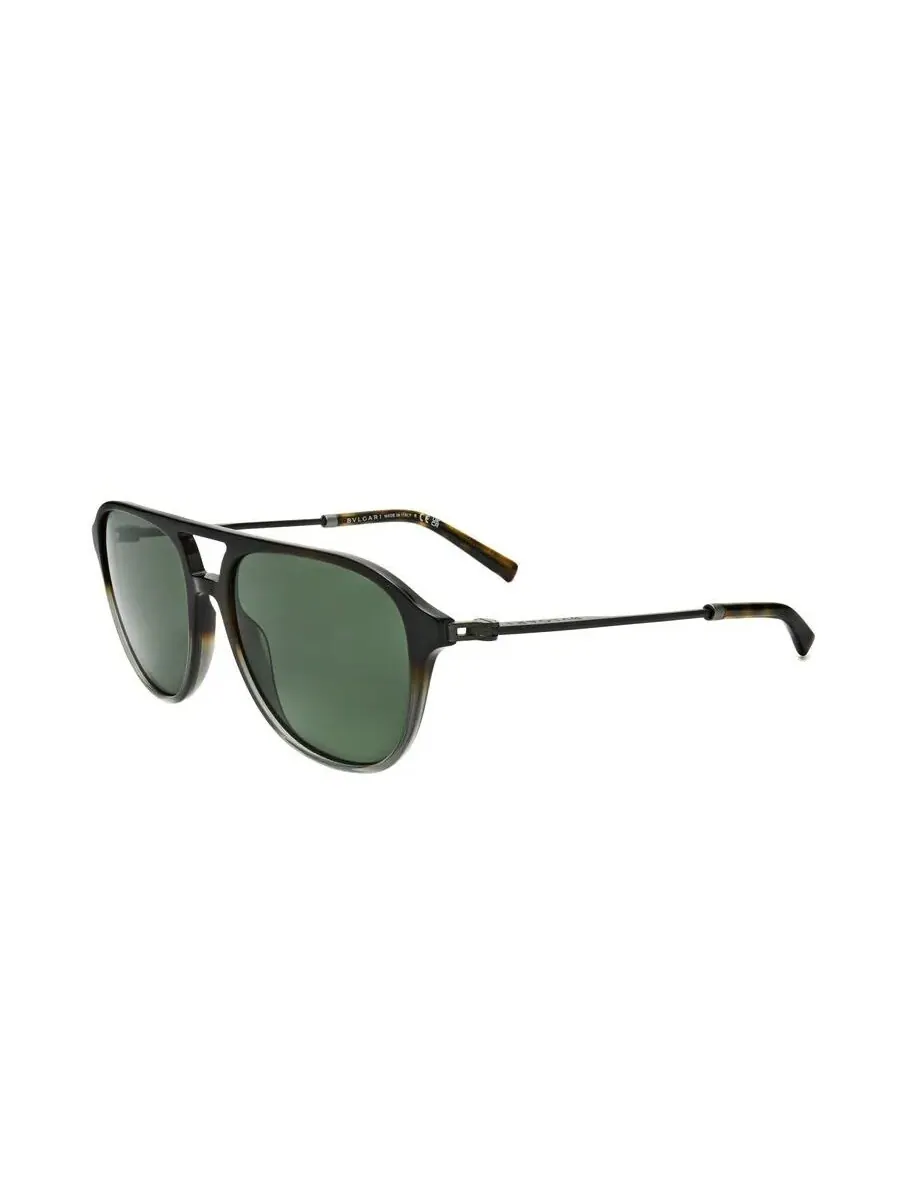 Мужские черные солнцезащитные очки Bvlgari Aviator 0BV7038-501/48-4 — изображение 2 из 3, зеленый