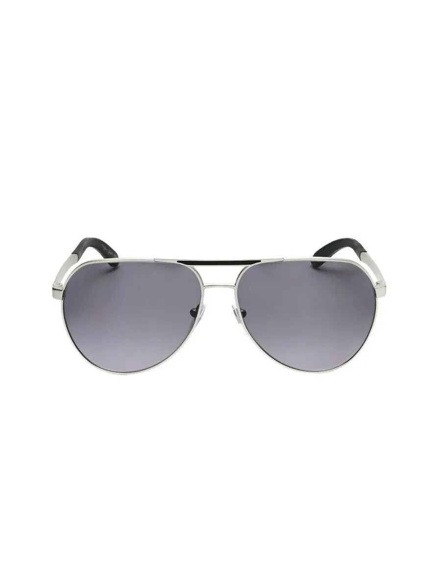 Мужские круглые солнцезащитные очки Bvlgari серебристого цвета 0BV5055K-200781-2 — изображение 1 из 3, серый