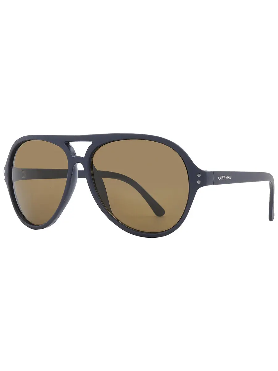 Мужские солнцезащитные очки Calvin Klein Brown Pilot CK19532S 410 58 — изображение 3 из 5, темно-синий