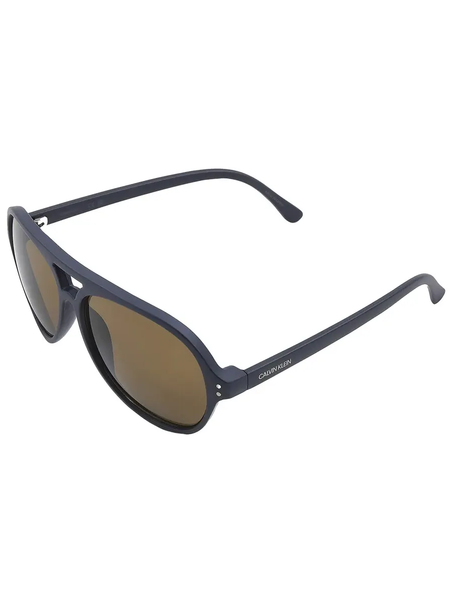 Мужские солнцезащитные очки Calvin Klein Brown Pilot CK19532S 410 58 — изображение 5 из 5, темно-синий