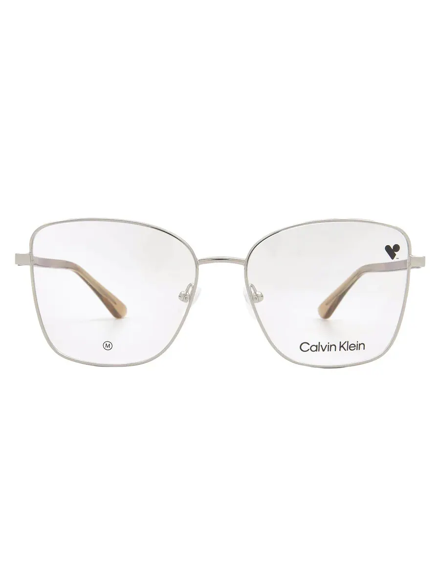 Женские очки Calvin Klein Demo Square CK23128 045 55 — изображение 1 из 4, серебряный