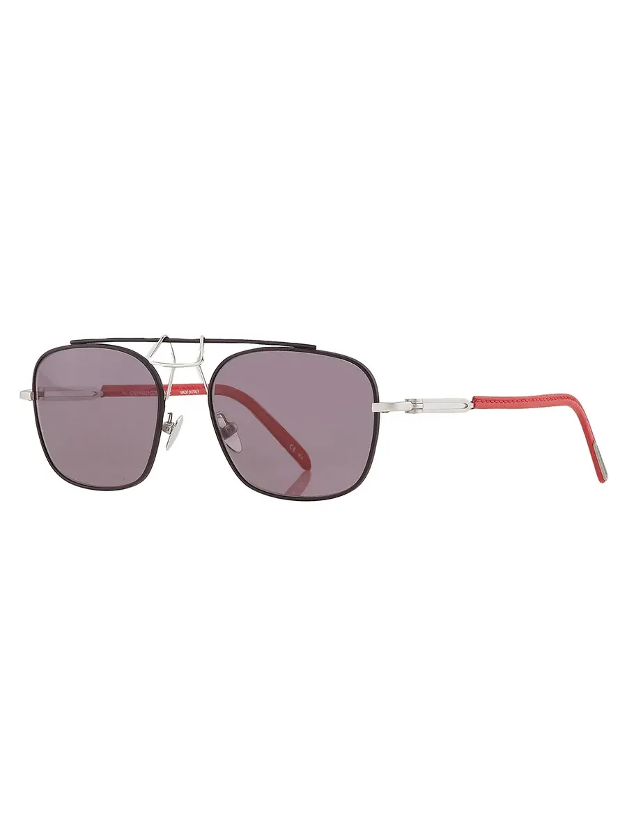 Мужские солнцезащитные очки Calvin Klein Grey Pilot CKNYC1810S 001 52 — изображение 2 из 4, серый