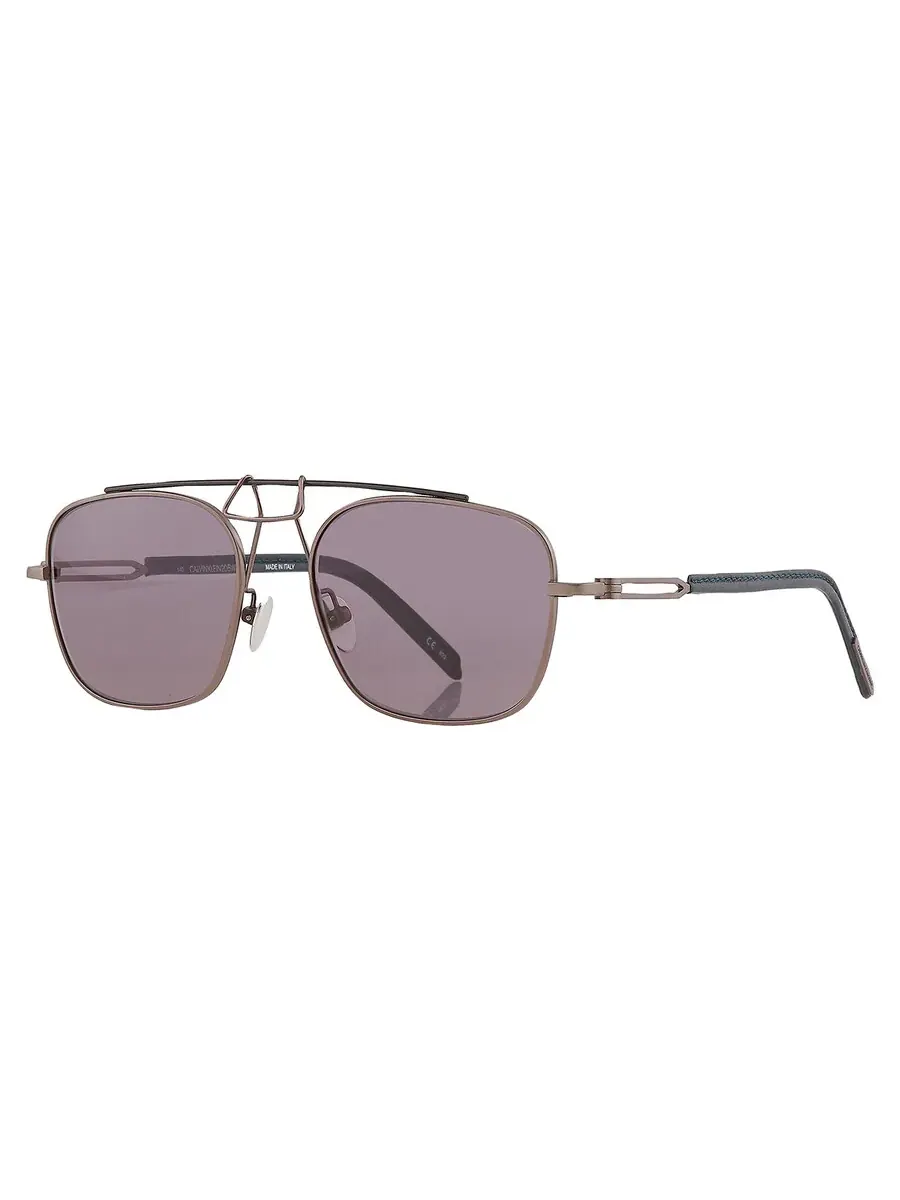 Мужские солнцезащитные очки Calvin Klein Titanium Grey Pilot CKNYC1810S 008 52 — изображение 3 из 5, серый