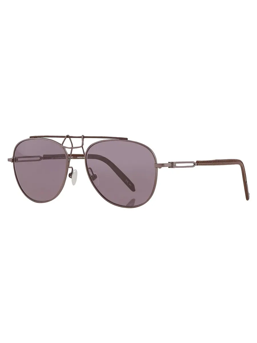 Мужские солнцезащитные очки Calvin Klein Titanium Grey Pilot CKNYC1811S 008 54 — изображение 3 из 5, серый