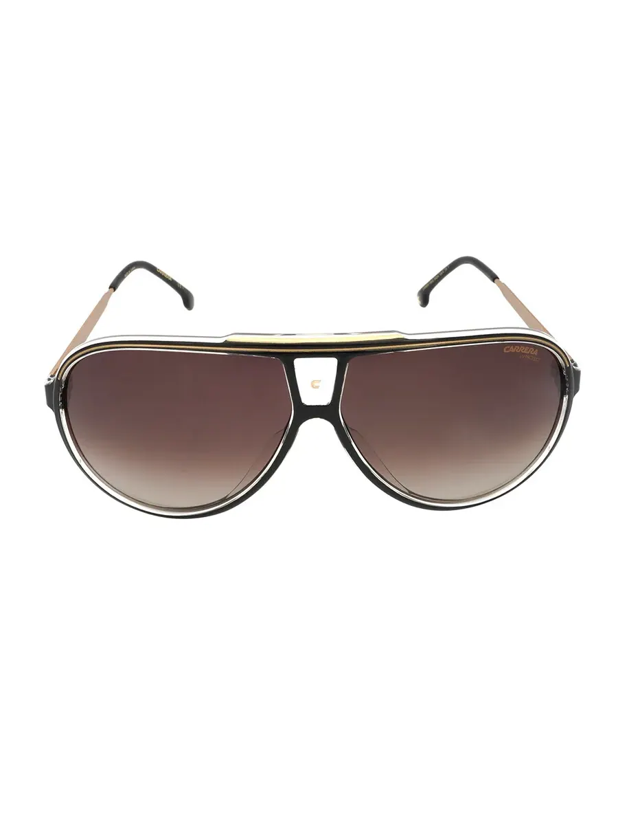 Солнцезащитные очки мужские Carrera Brown Gradient Pilot CARRERA 1050/S 02M2/HA 63 — изображение 1 из 4, черный золотистый