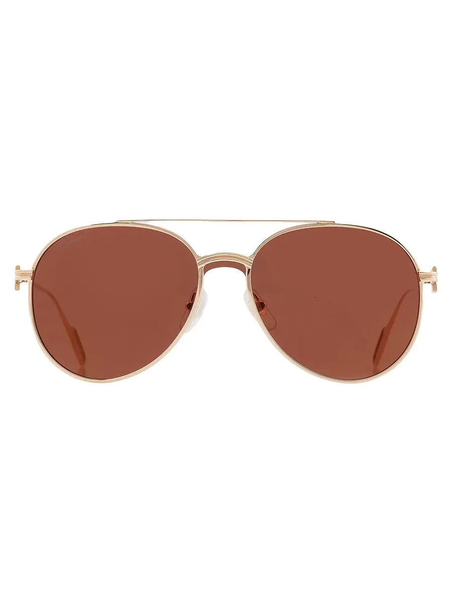 Солнцезащитные очки Cartier C de Cartier Brown Pilot унисекс CT0273S 002 99 — золотистый