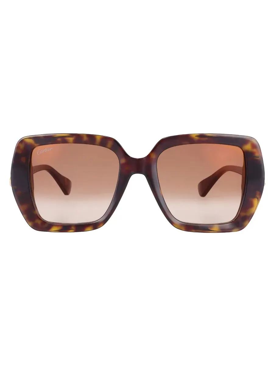 Женские солнцезащитные очки Cartier C Decor Brown Multi Treatment Square CT0507S 002 54 — коричневый