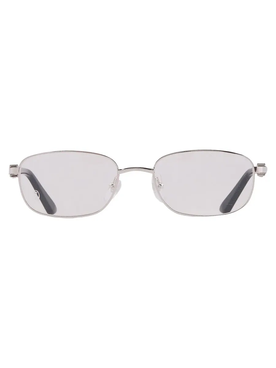 Женские очки Cartier C Decor Demo прямоугольной формы CT0368O 001 52, серебристый/черный — черный