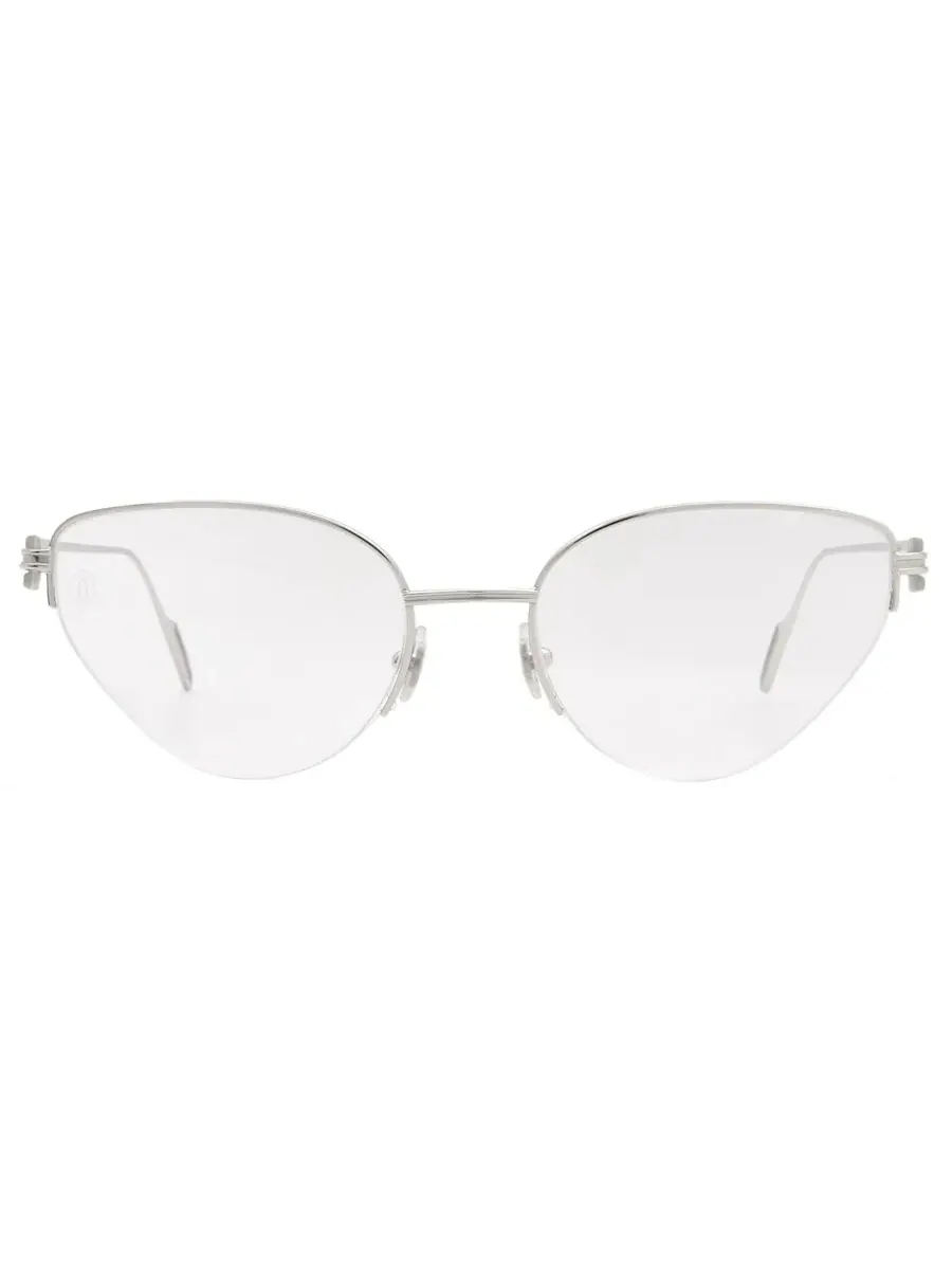 Женские очки Cartier Premiere de Cartier Demo Cat Eye CT0157O 003 54 — изображение 1 из 4, серебряный