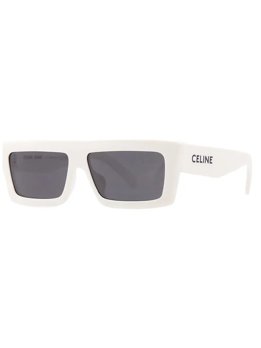 Солнцезащитные очки унисекс Celine Monochroms Smoke Browline CL40214U 25A 57 — изображение 2 из 4, белый