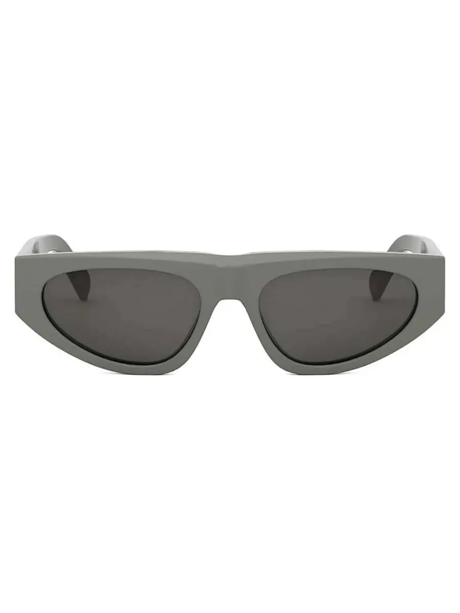 Женские солнцезащитные очки Celine Monochroms Smoke Geometric CL40315U 93A 55 — зеленый
