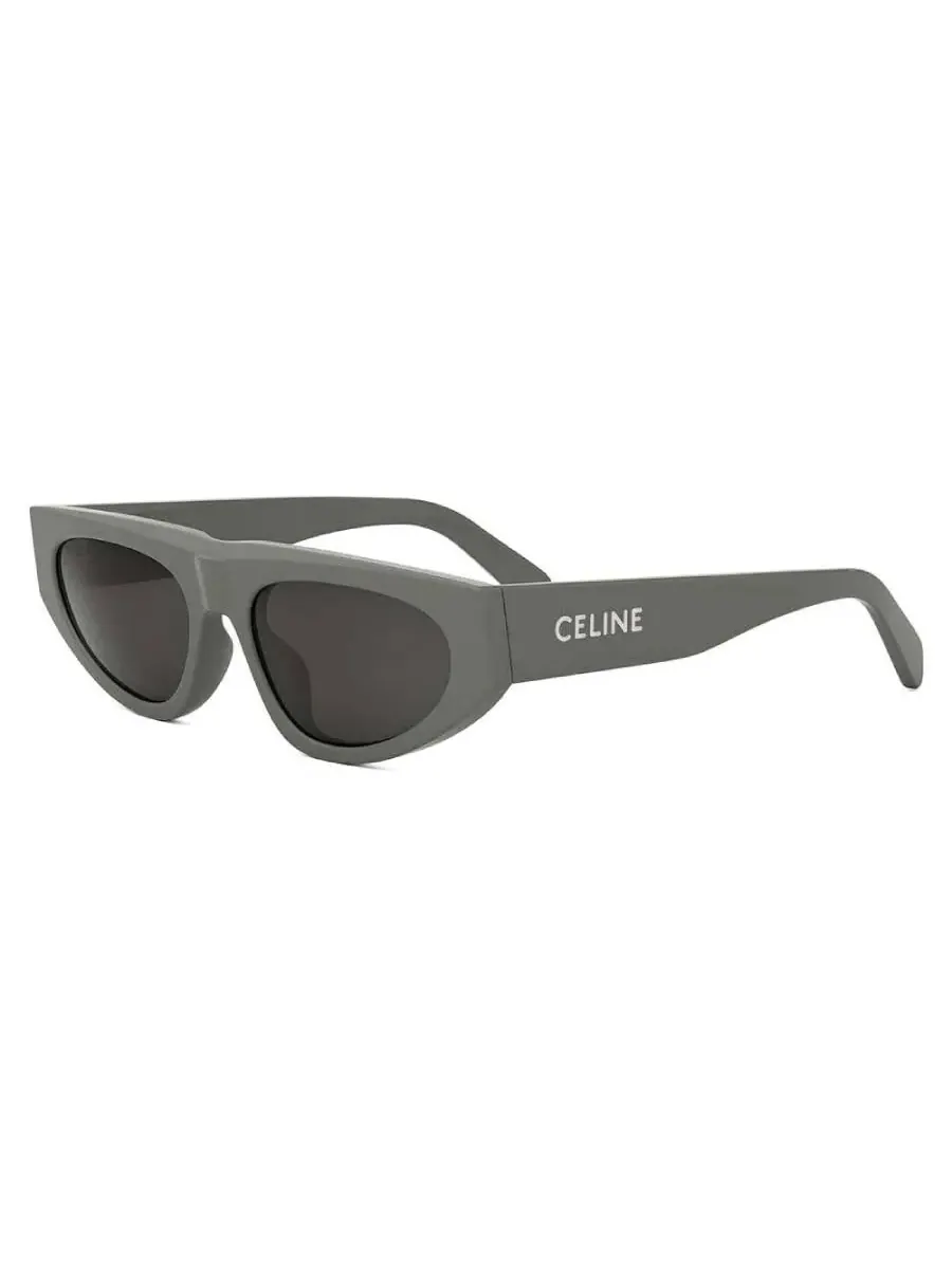 Женские солнцезащитные очки Celine Monochroms Smoke Geometric CL40315U 93A 55 — изображение 2 из 3, зеленый