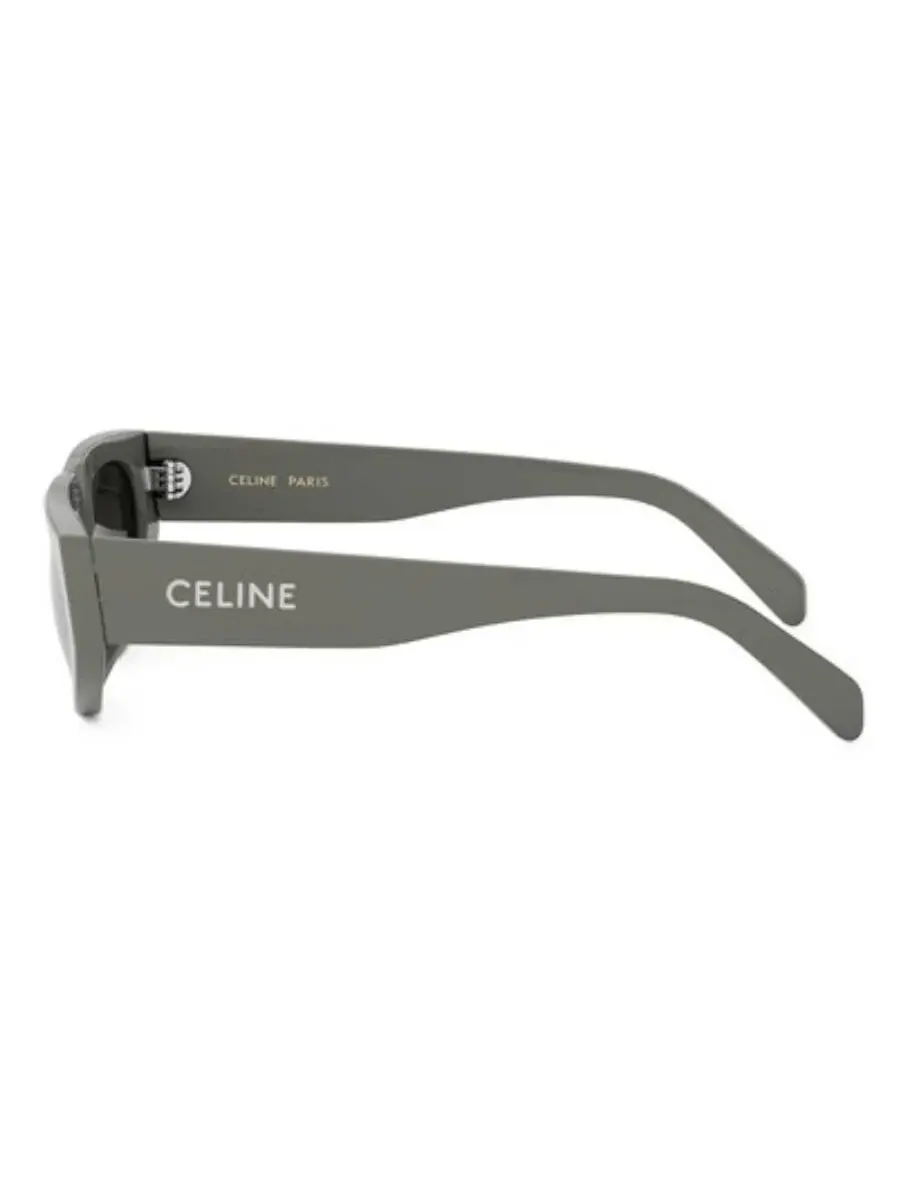 Женские солнцезащитные очки Celine Monochroms Smoke Geometric CL40315U 93A 55 — изображение 3 из 3, зеленый