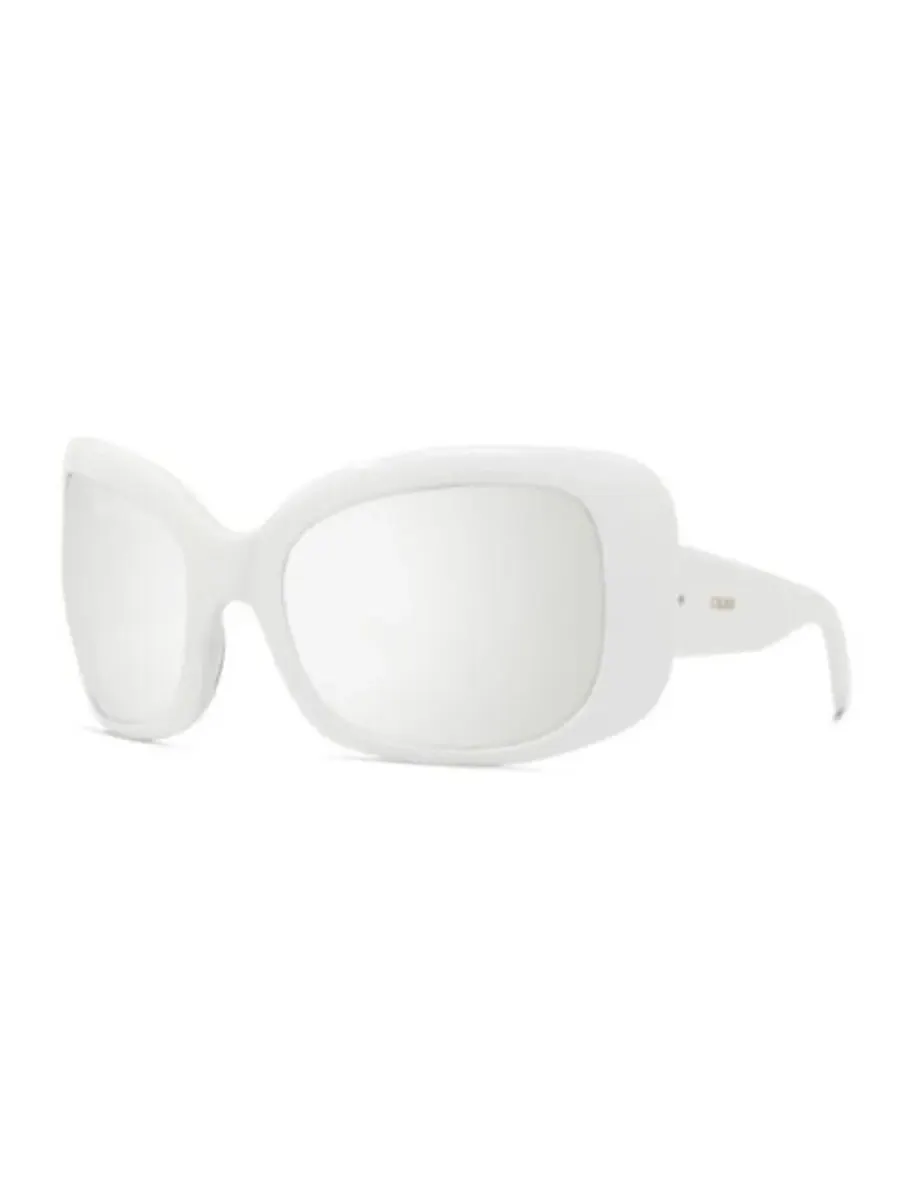Солнцезащитные очки Celine Silver Mirror Oversized унисекс CL40224I 25C 66 — белый
