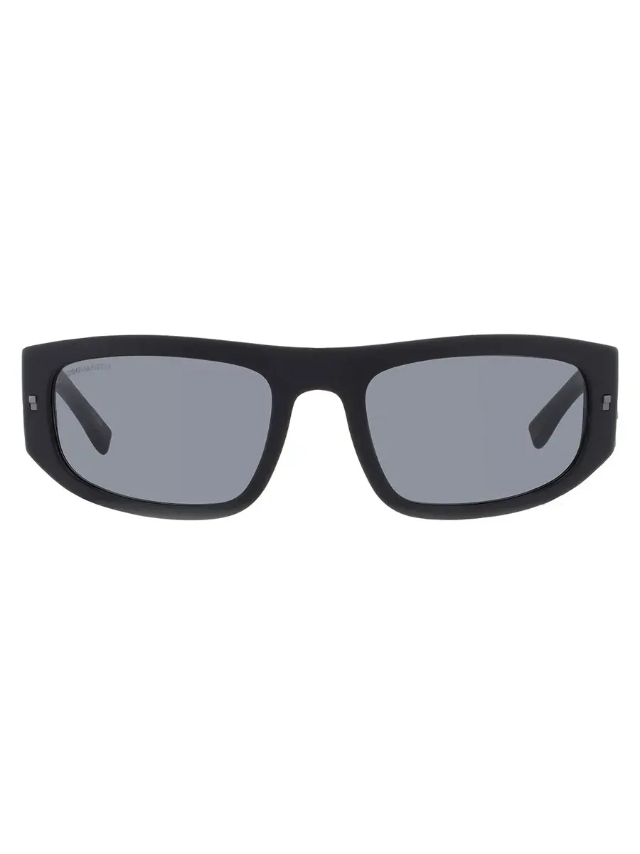 Серые прямоугольные мужские солнцезащитные очки Dsquared2 ICON 0016/S 0003/IR 57 — черный