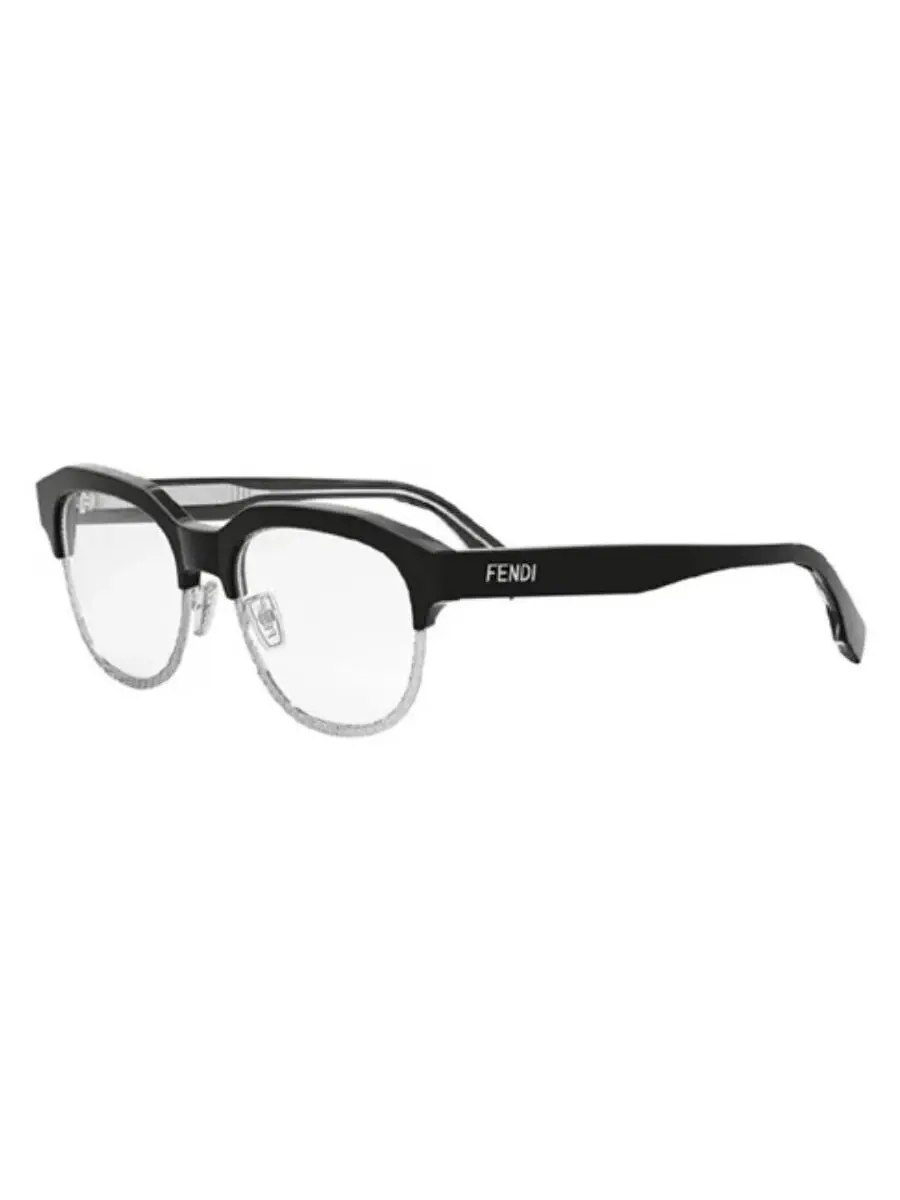 Мужские круглые очки Fendi Demo FE50068U 020 52 — серый