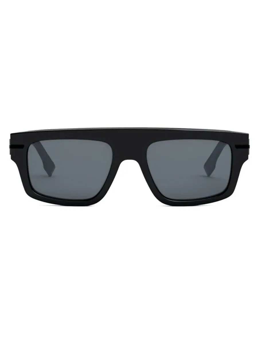 Мужские солнцезащитные очки Fendi Grey Browline FE40091U 01A 54 — черный
