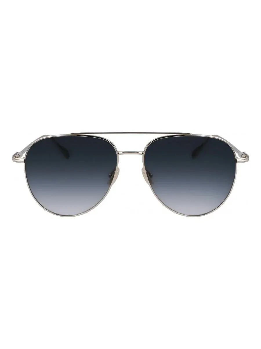 Мужские солнцезащитные очки Ferragamo Blue Gradient Pilot SF308S 715 61 — изображение 1 из 3, светлый золотистый