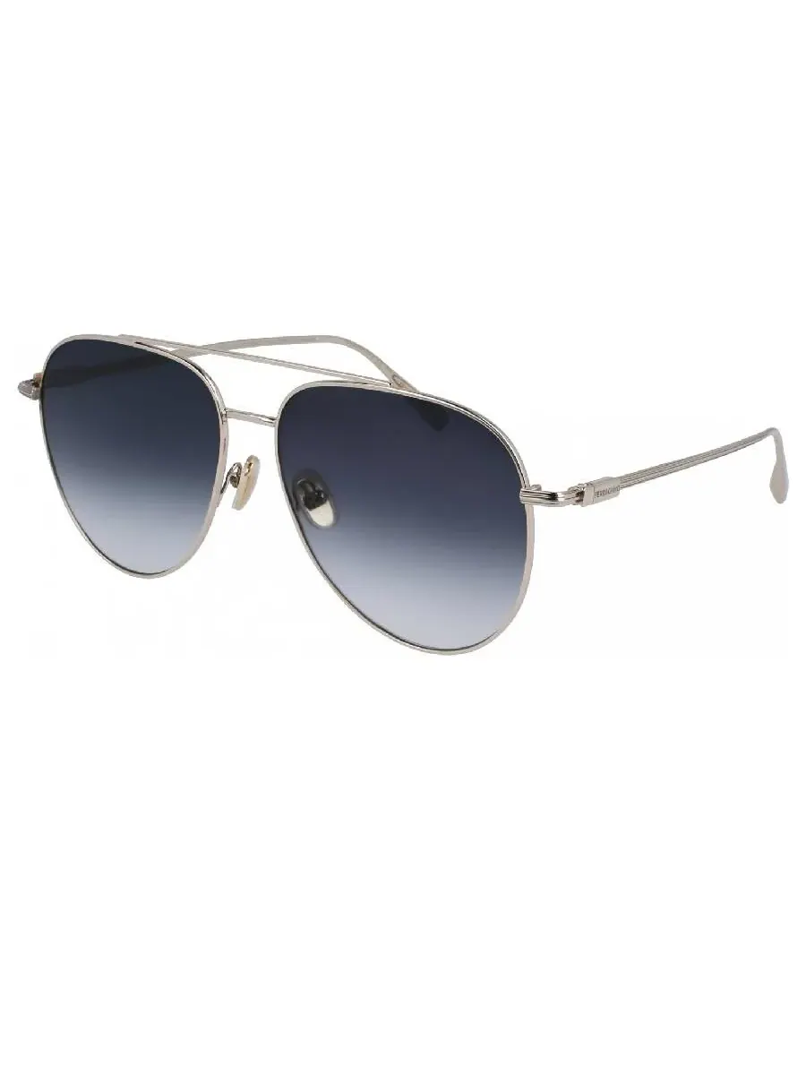 Мужские солнцезащитные очки Ferragamo Blue Gradient Pilot SF308S 715 61 — изображение 2 из 3, светлый золотистый