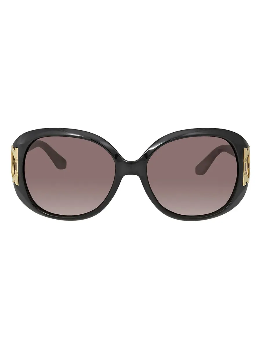 Солнцезащитные очки Ferragamo коричневого градиентного цвета овальной формы SF668 001 57 — изображение 1 из 4, коричневый