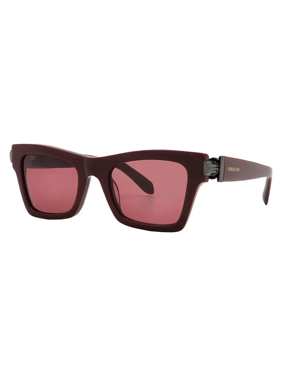 Очки для женщин Ferragamo Burgundy Cat Eye SF2013S 606 52 — изображение 2 из 4, бордовый