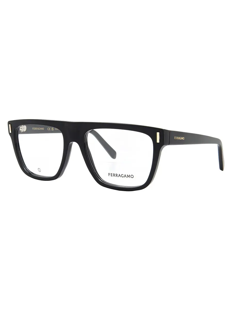 Мужские очки Ferragamo Demo Square SF2997 001 55 — изображение 2 из 4, черный