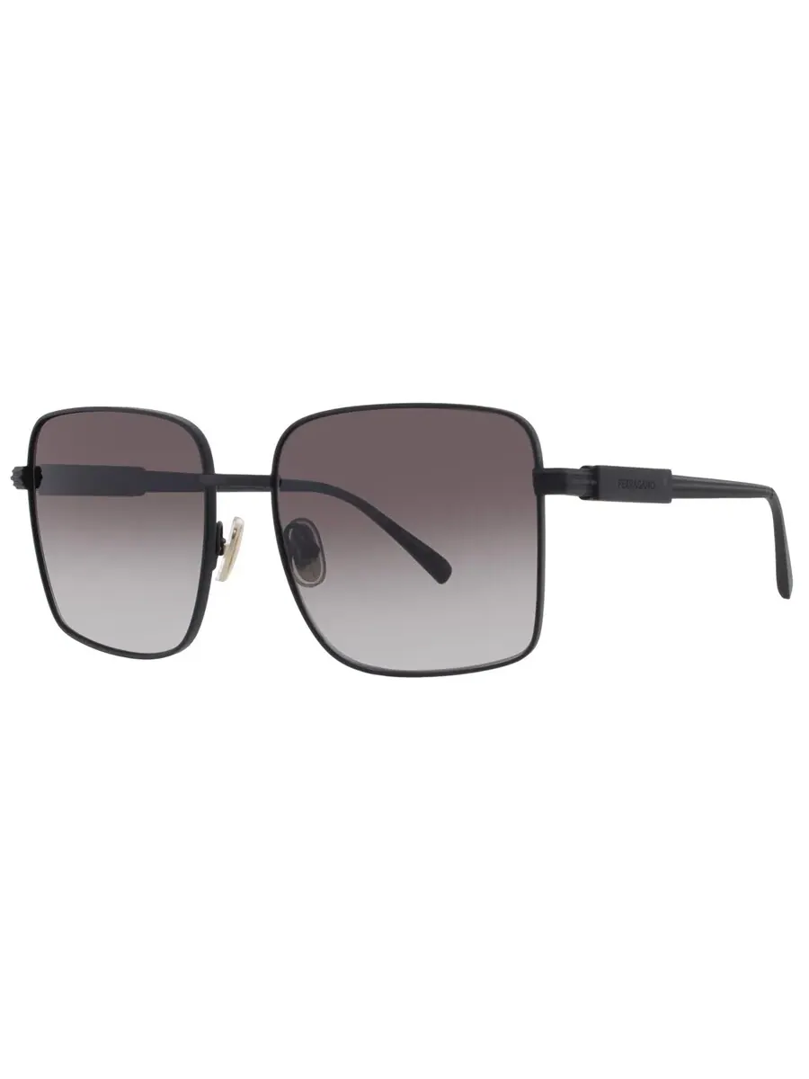 Женские солнцезащитные очки Ferragamo Grey Gradient Square SF330S 002 57 — изображение 2 из 4, черный