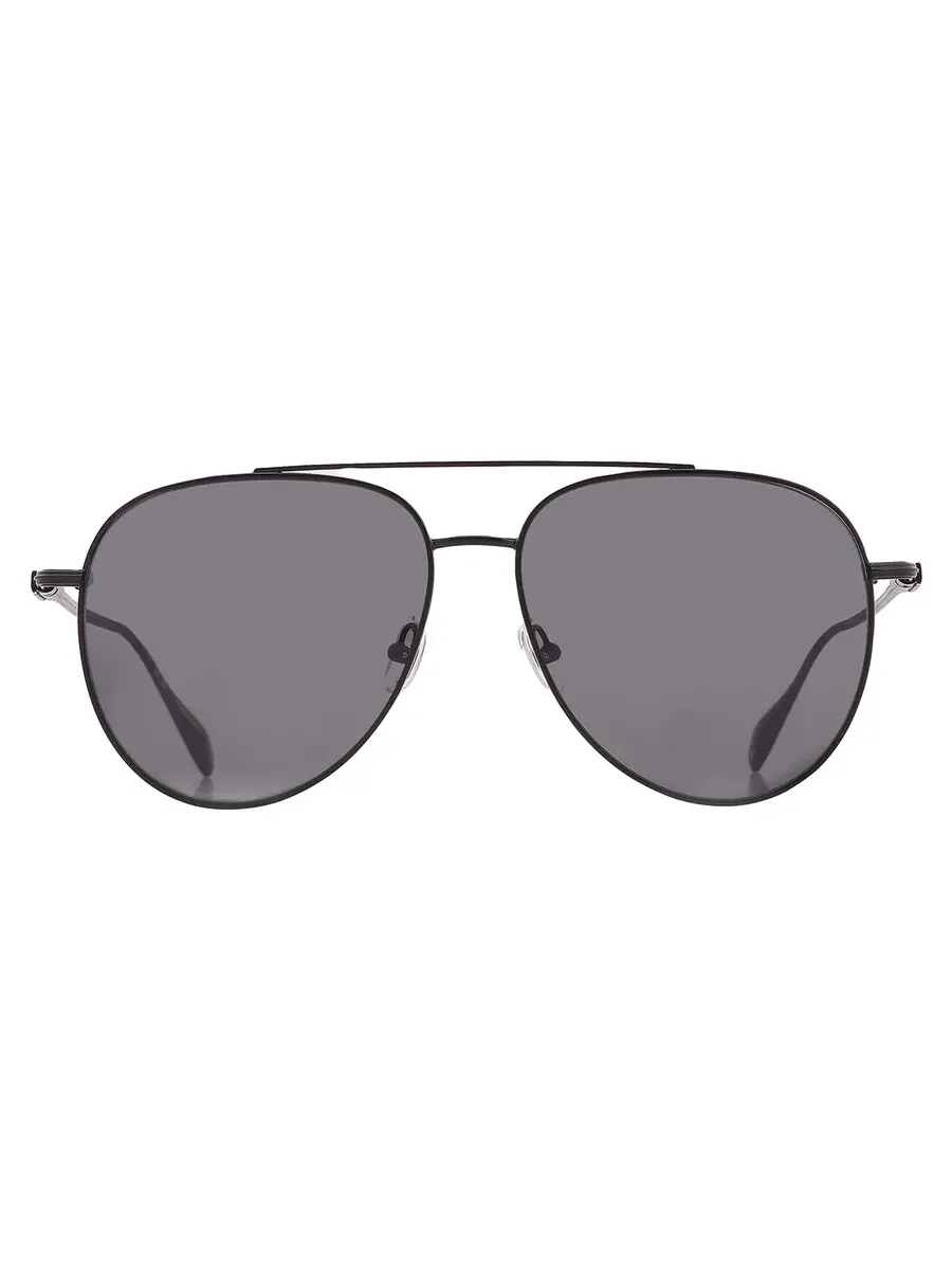 Мужские солнцезащитные очки Ferragamo серого цвета "Пилот" SF308S 002 61 — изображение 1 из 4, черный