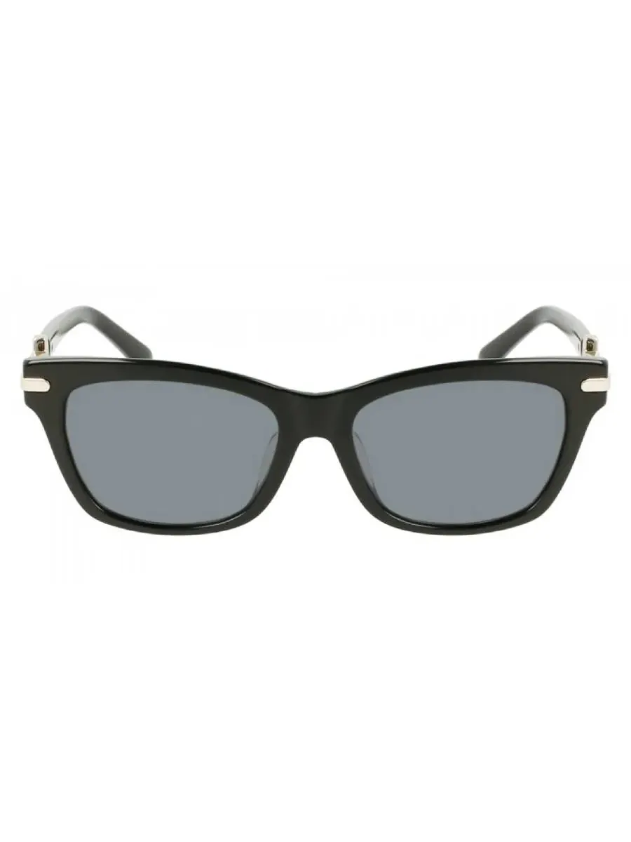 Серые прямоугольные женские солнцезащитные очки Ferragamo SF2019SLB 001 54 — изображение 1 из 3, черный