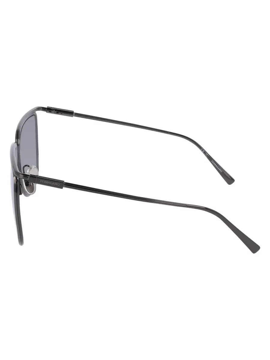 Женские солнцезащитные очки Ferragamo Grey Square SF324S 027 58 — изображение 3 из 3, серебряный
