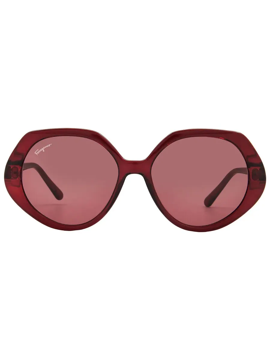 Женские солнцезащитные очки Ferragamo с красным геометрическим узором SF1084S 612 58 — изображение 1 из 4, красный