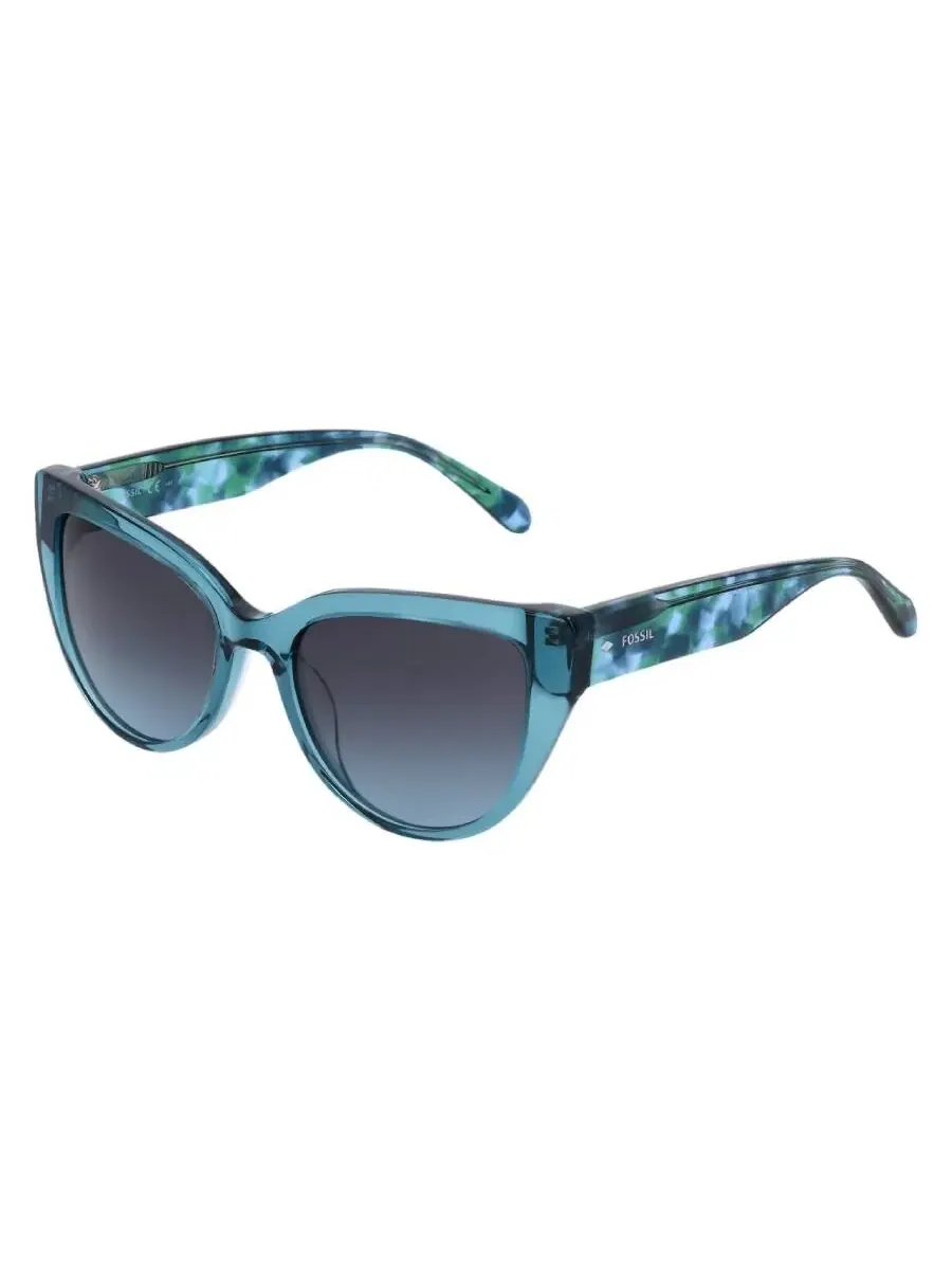 Солнцезащитные очки для женщин Fossil Grey Petrol Cat Eye FOS 2125/S 0VGZ/I7 52 — изображение 1 из 1, теал