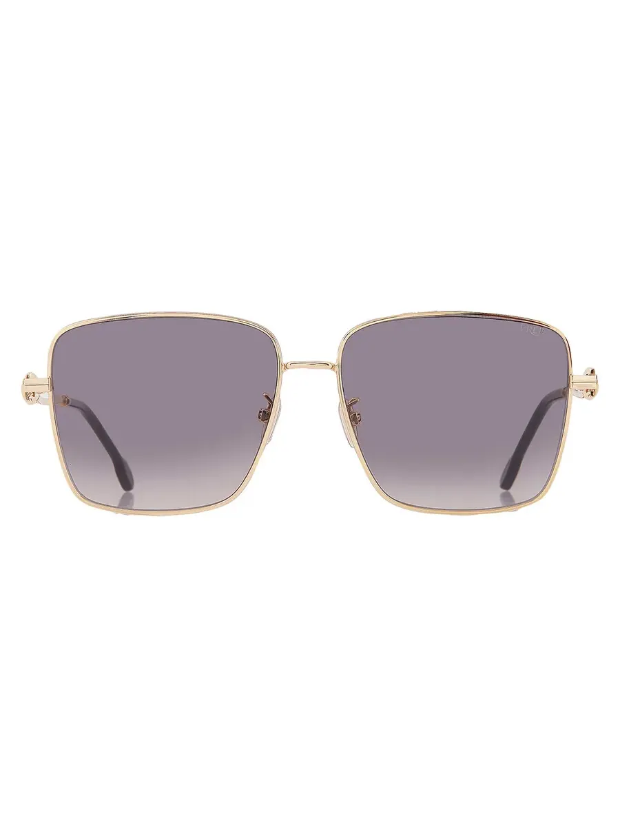 Женские солнцезащитные очки Fred Blue Gradient Square FG40052U 30B 59 — золотистый