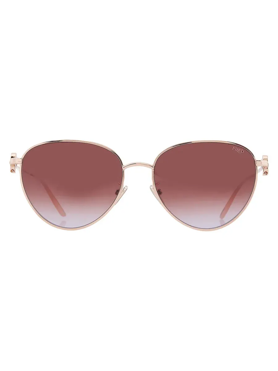 Женские солнцезащитные очки Fred Brown Blue Cat Eye FG40031U-CL 33F 56 — золотистый