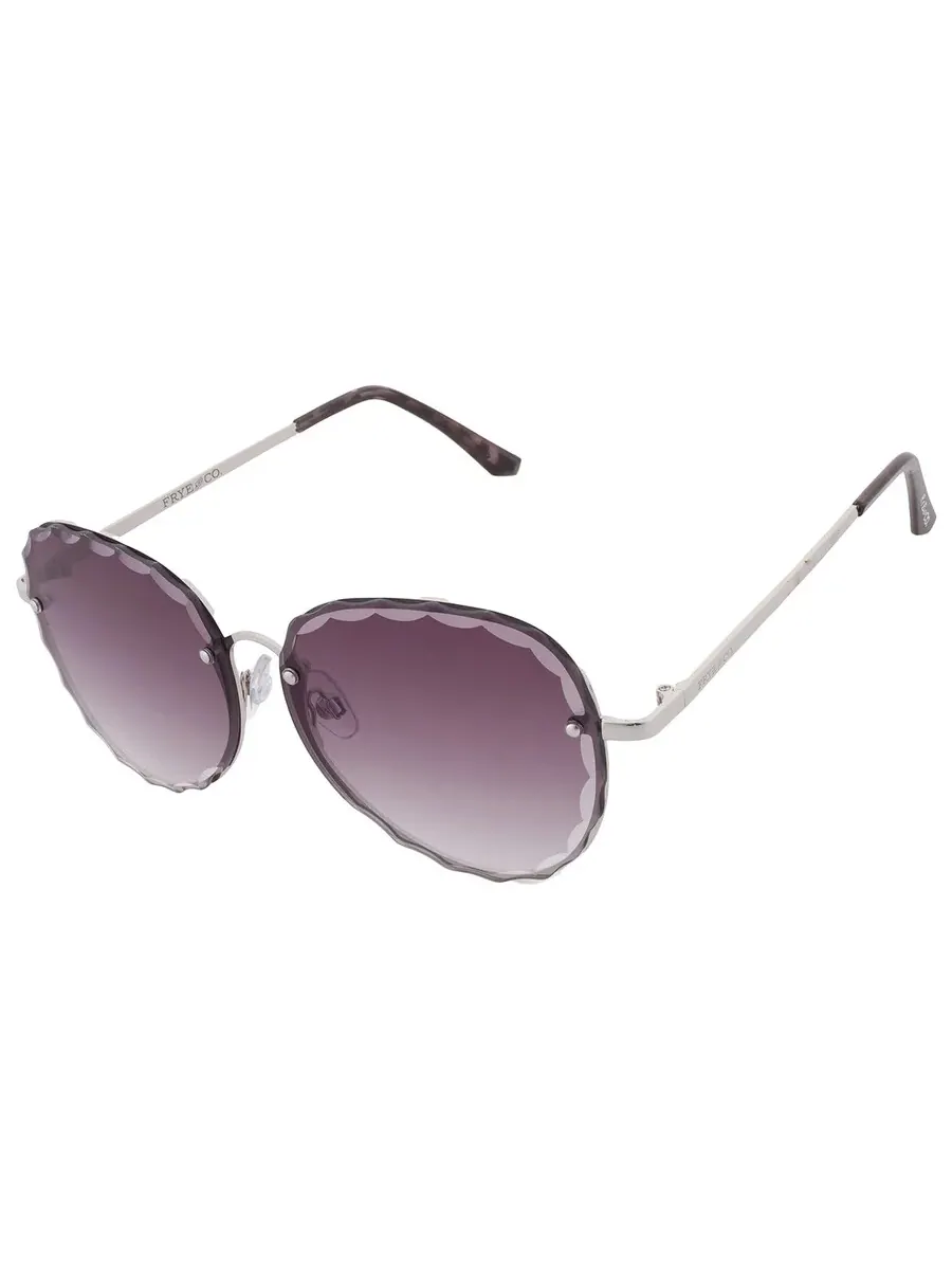 Женские овальные солнцезащитные очки Frye 50856FCO040 Smoke 10260422.COM SILSMK — изображение 3 из 4, серебряный