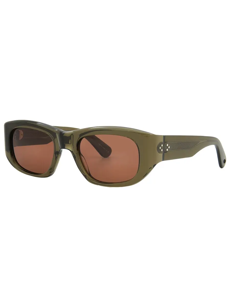 Солнцезащитные очки Garrett Leight LAGUNA SUN Oak прямоугольной формы 2140 WIL/O 50 — изображение 5 из 6, зеленый
