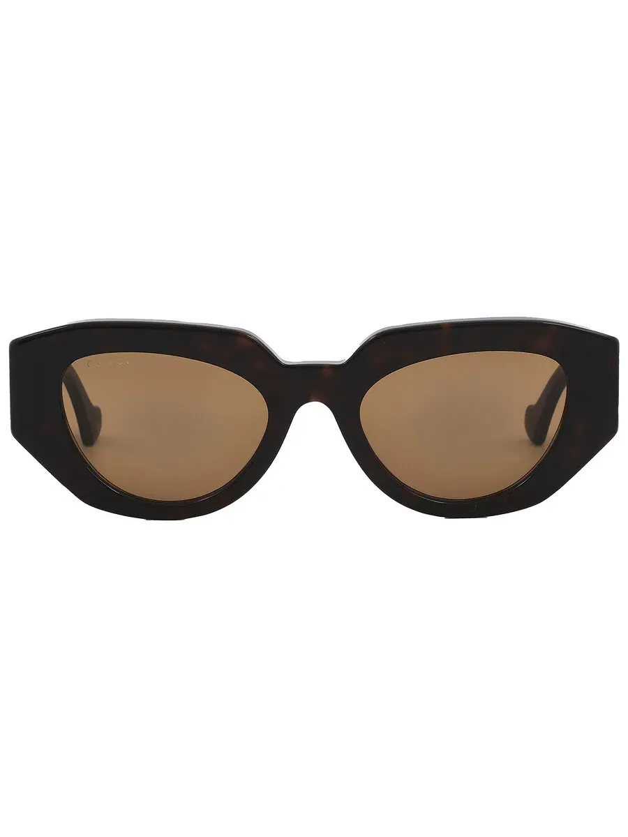 Женские солнцезащитные очки Gucci Brown Geometric GG1421S 002 51 — коричневый
