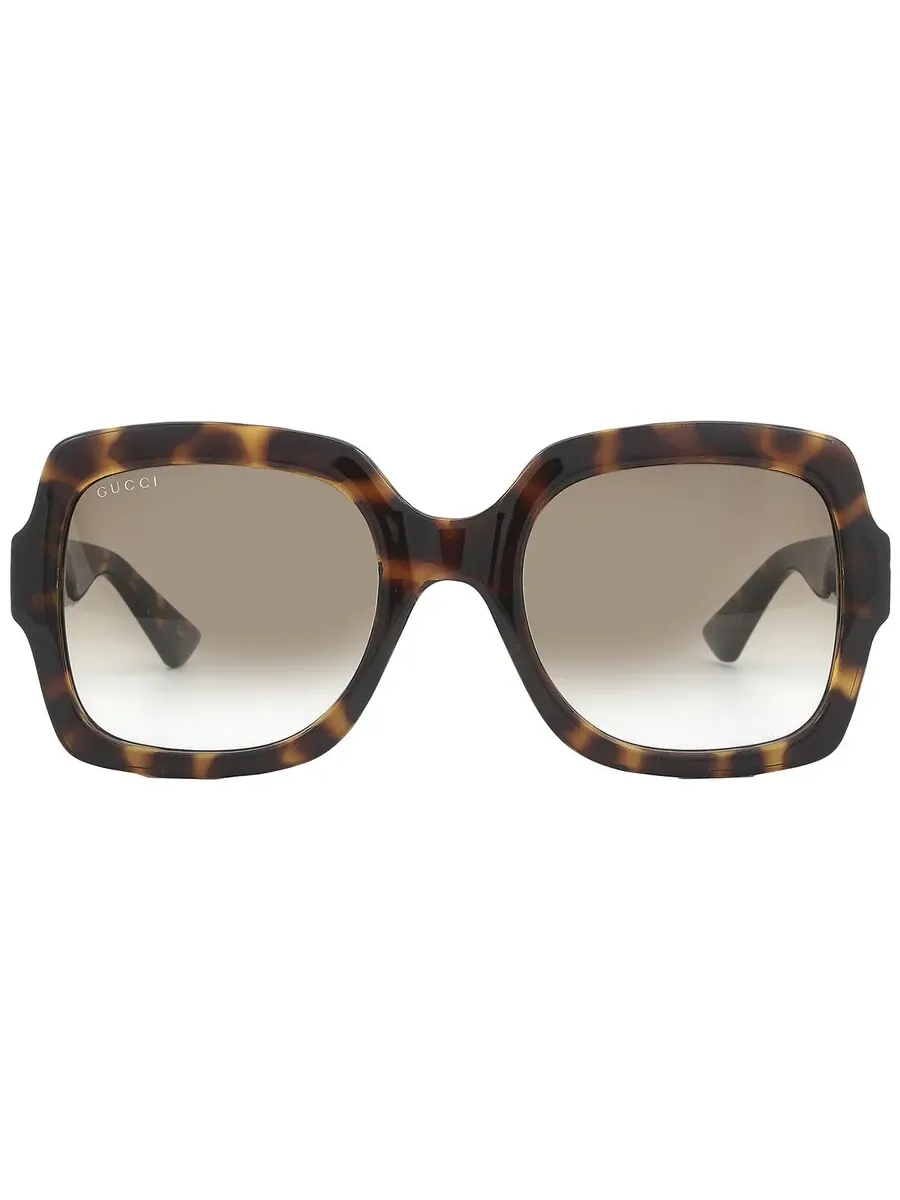 Женские солнцезащитные очки Gucci квадратные коричневые градиентные GG1337S 003 54 — коричневый