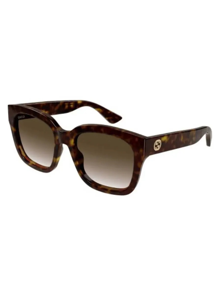 Женские солнцезащитные очки Gucci квадратные коричневые градиентные GG1338S 003 54 — изображение 2 из 3, хавана